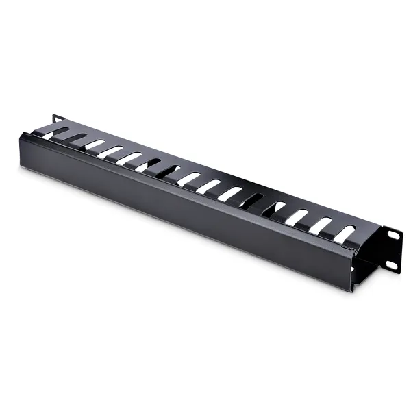 PANEL CANALETA HORIZONTAL 1U CON CUBIERTA RACK