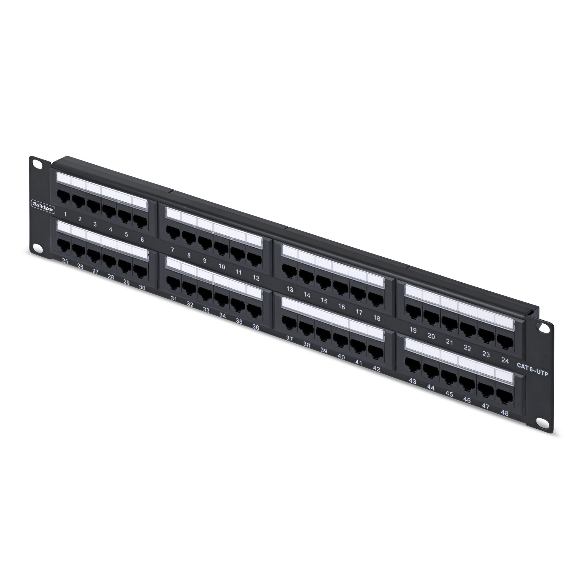 PANEL DE PARCHEO 2U DE 48 PUERTOS CAT6 RJ45 UTP TIPO 110