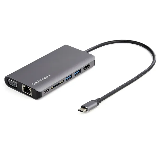 ADAPTADOR USB-C MULTIPUERTOS HDMI/VGA - 100W PD - LECTOR DE SD