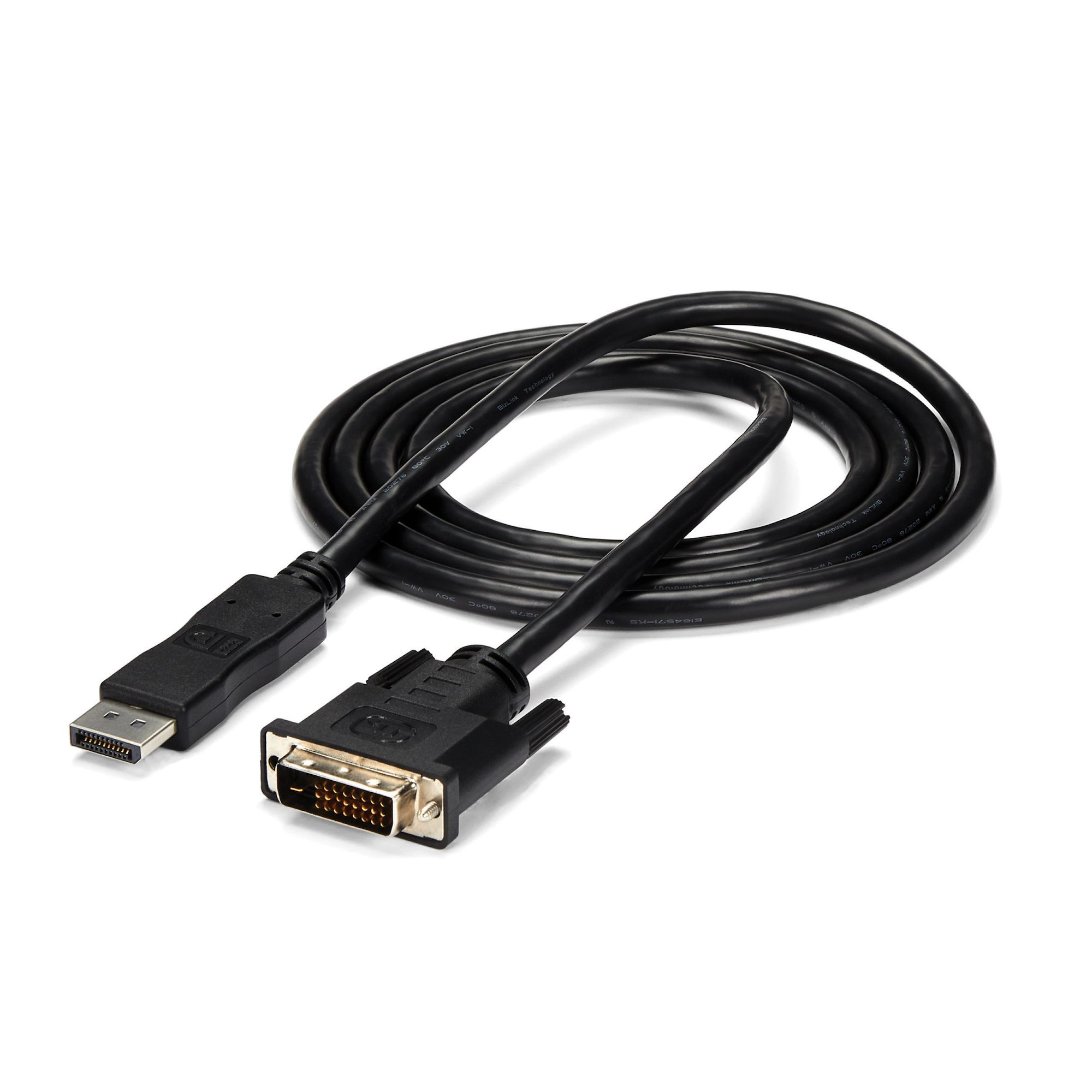 CABLE ADAPTADOR 1.8M DVI A DP DISPLAYPORT MACHO A MACHO .