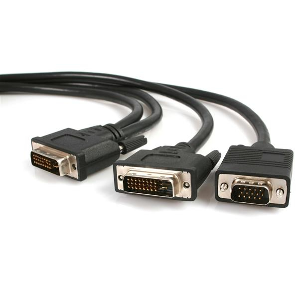 CABLE 1.8M DIVISOR DVI-I MACHO A DVI-D Y VGA HD15 MACHO SPLITTE.