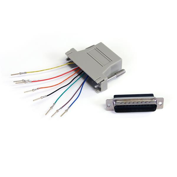ADAPTADOR MODULAR DB25 A RJ45 ADAPTADOR SERIAL MACHO A HEMBRA