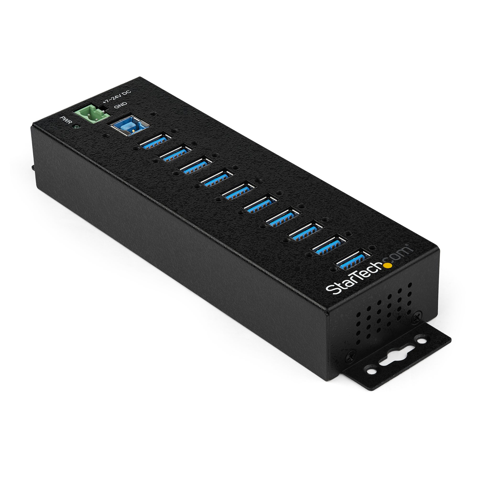 HUB INDUSTRIAL USB 3.0 DE 10 PUERTOS - CON ADAPTADOR DE PODER