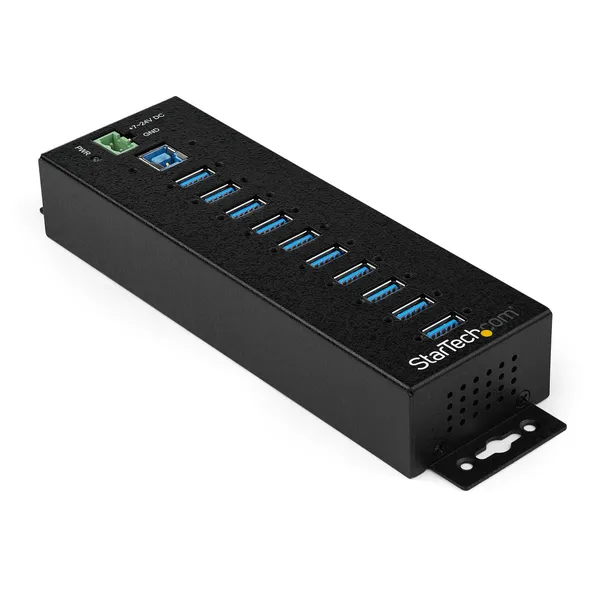 HUB INDUSTRIAL USB 3.0 DE 10 PUERTOS - CON ADAPTADOR DE PODER