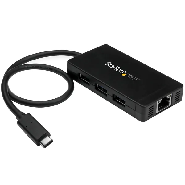 CONCENTRADOR USB 3.0 3 PUERTOS USB-C Y RED ETHERNET GIGABIT    .