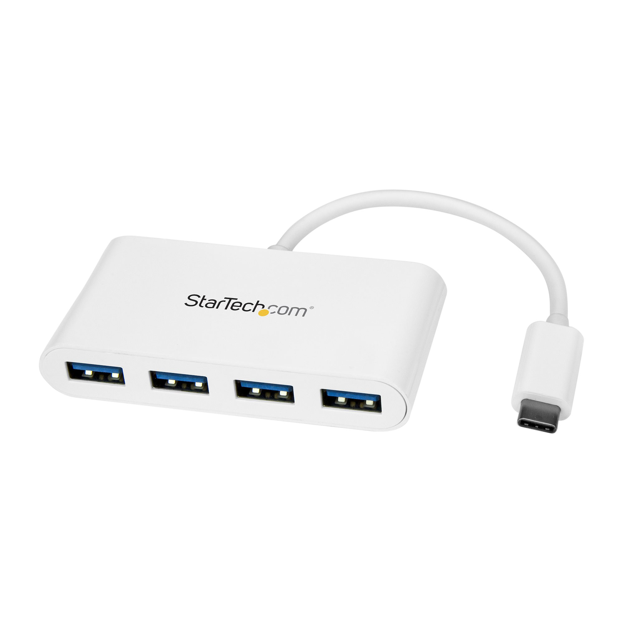 HUB CONCENTRADOR USB 3.0 USB-C A 4 PUERTOS USB A BLANCO