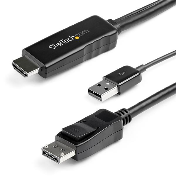 CABLE CONVERTIDOR HDMI A DP DE 3M - ALIMENTADO POR USB - 4K 30HZ