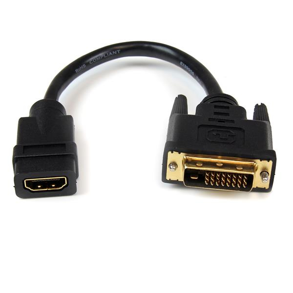 CABLE ADAPTADOR VIDEO 20CM HDMI HEMBRA A DVI-D MACHO .