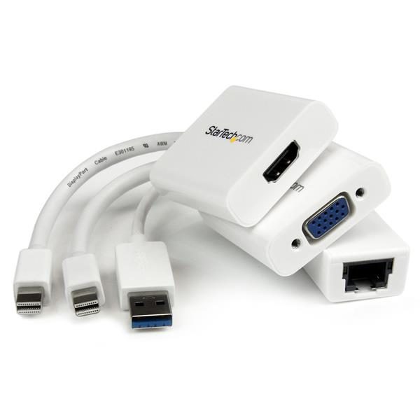 KIT ADAPTADORES MACBOOK AIR MINI DP A VGA HDMI USB A RED