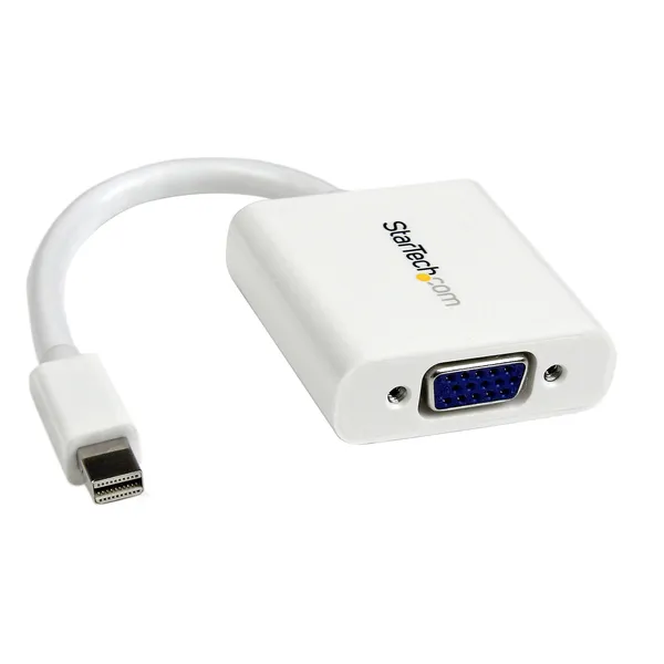 ADAPTADOR CONVERTIDOR VIDEO MINI DISPLAYPORT A VGA BLANCO   .
