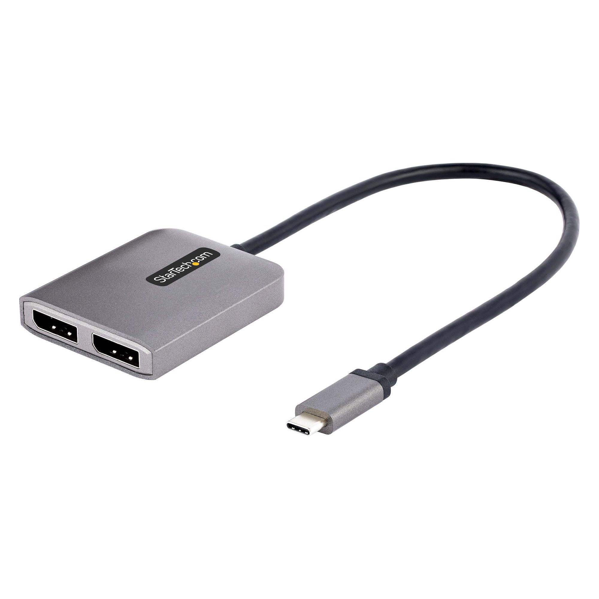 HUB MST USB-C DE 2 PUERTOS DISPLAYPORT 1.4 DSC - 4K 60HZ