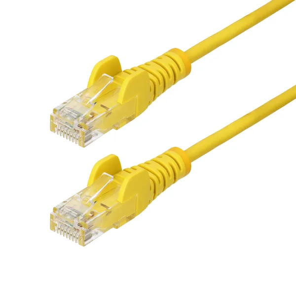 CABLE ETHERNET CAT6 DELGADO 1.5M AMARILLO SNAGLESS - LSZH