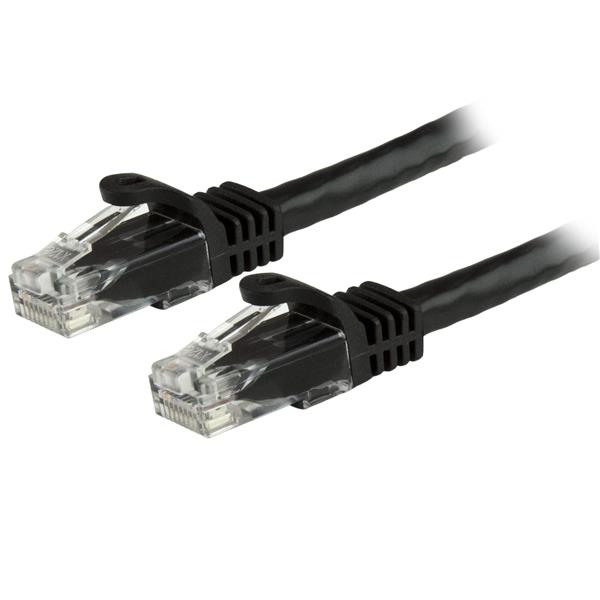 CABLE RED DE 30CM NEGRO CAT6 E ETHERNET GIGABIT SIN ENGANCHES