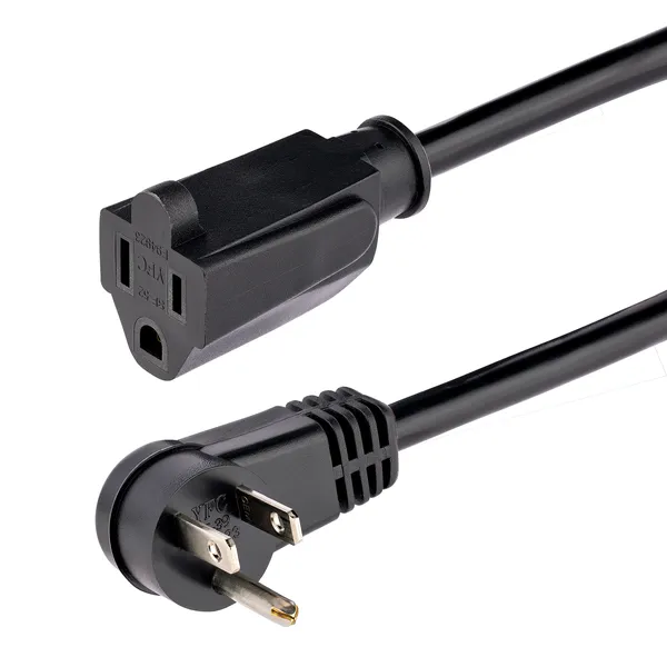 CABLE 30CM EXTENSOR NEMA 5-15R A NEMA 5-15P ACODADO PLANO