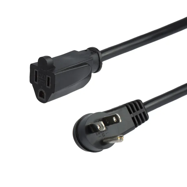 CABLE DE EXTENSION NEMA 5-15R A NEMA 5-15P ACODADO 90CM
