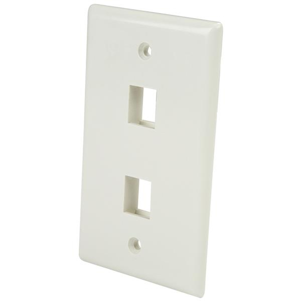 PLACA DE PARED DE 2 SALIDAS RJ45 COLOR BLANCO