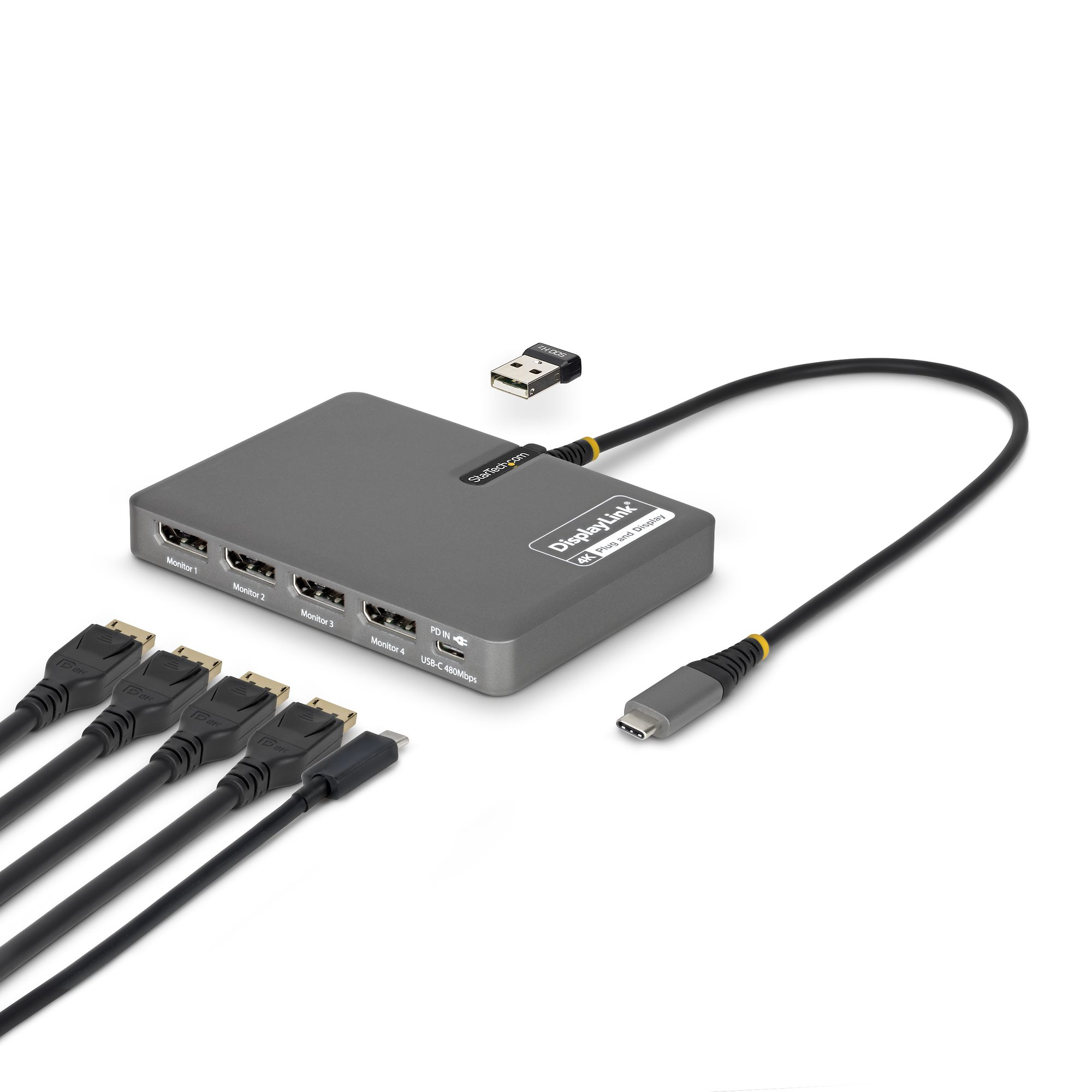 ADAPTADOR USB-C A 4X DP 4K 60HZ - PD 140W
