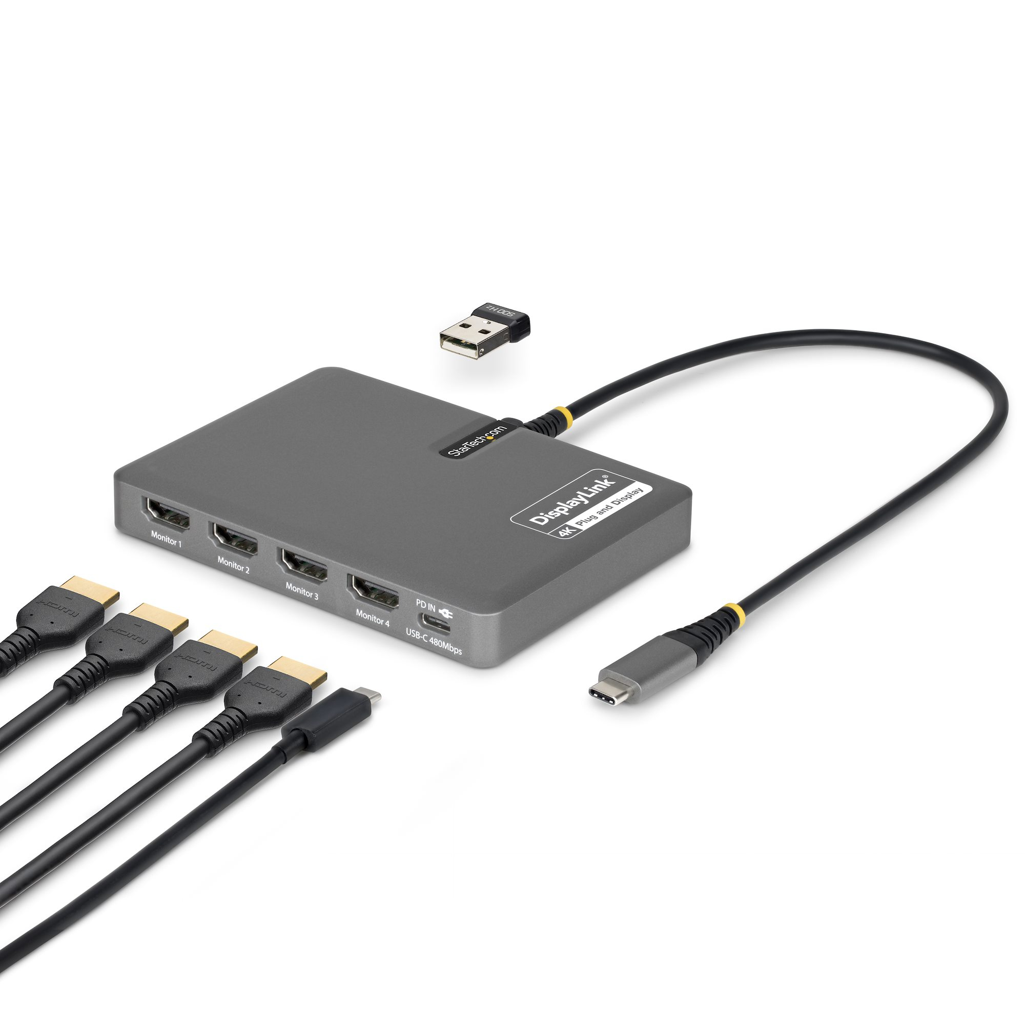 ADAPTADOR USB-C A 4X HDMI 4K 60HZ - PD 140W