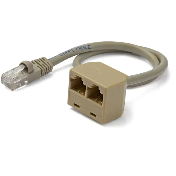 CABLE ADAPTADOR SPLITTER RJ45 DE 2X HEMBRA A 1X MACHO