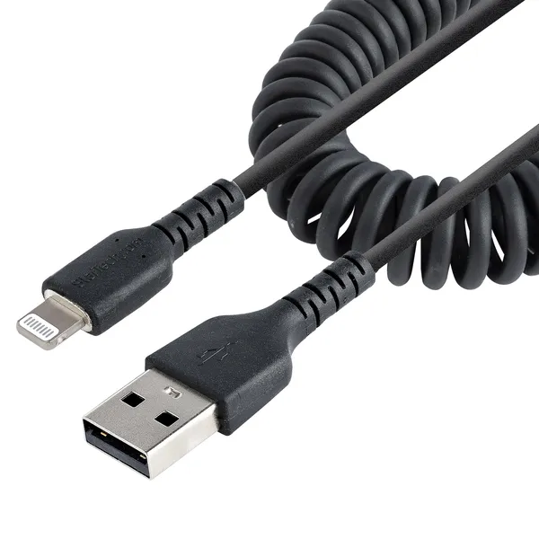 CABLE 50CM USB A LIGHTNING MFI EN ESPIRAL CARGA DE IPHONE