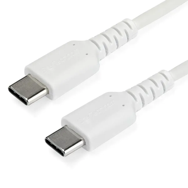 CABLE USB TIPO C DE 1 M BLANCO-CON FIBRA ARAMIDA