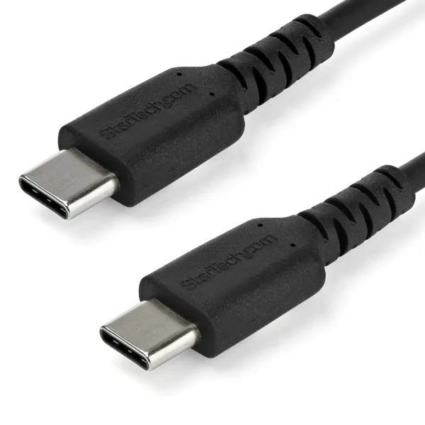 CABLE USB TIPO C DE 2 M NEGRO-CON FIBRA ARAMIDA