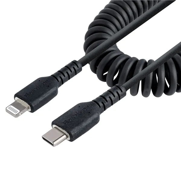 CABLE 1M USB-C A LIGHTNING MFI EN ESPIRAL USB TIPO C IPHONE