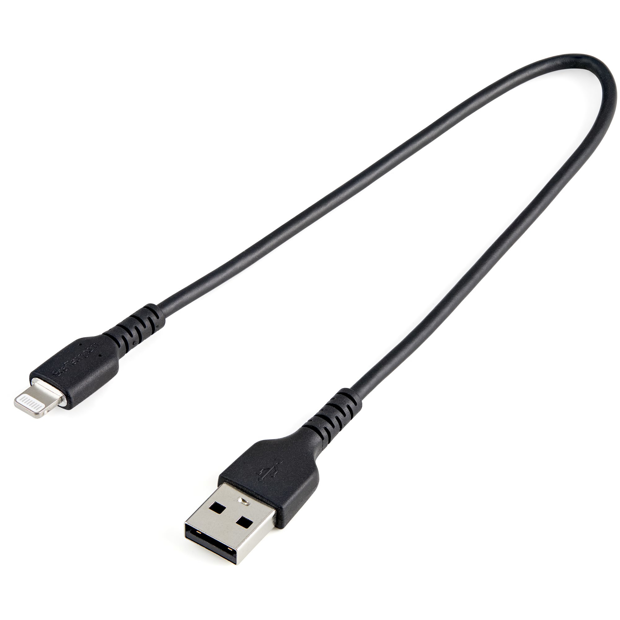 CABLE USB A LIGHTNING NEGRO DE 30CM CERTIFICACION MFI DE APPLE
