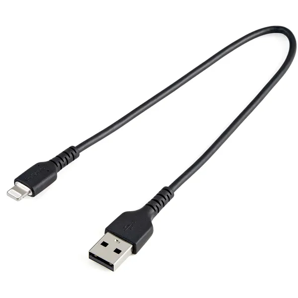 CABLE USB A LIGHTNING NEGRO DE 30CM   CERTIFICACION MFI DE APPLE