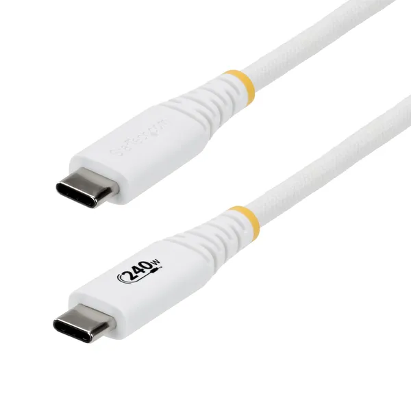 CABLE DE CARGA USB-C 2M - PD 240W - BLANCO - USB-IF
