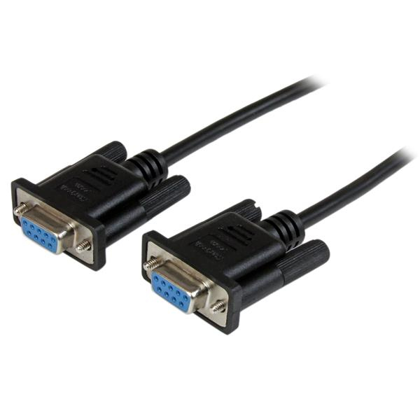 CABLE 2M NULO MODEM SERIAL RS232 DB9 HEMBRA A HEMBRA NEGRO