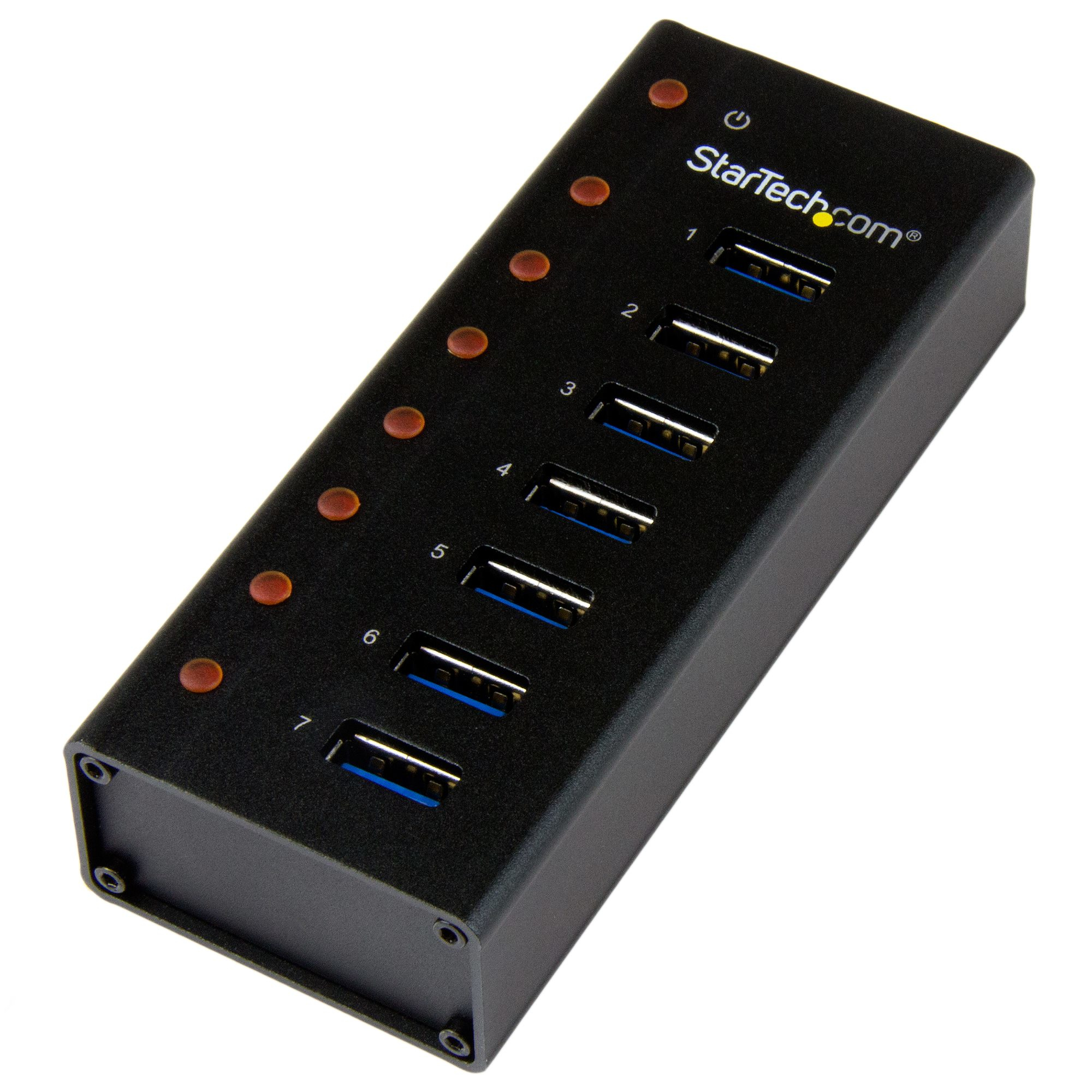 CONCENTRADOR USB 3.0 7 PUERTOS HUB CAJA METALICA DE PARED .