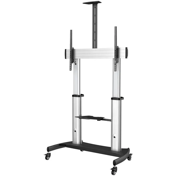 SOPORTE MOVIL PARA TV DE 60 A 100IN DE ALTURA AJUSTABLE Y RUEDAS