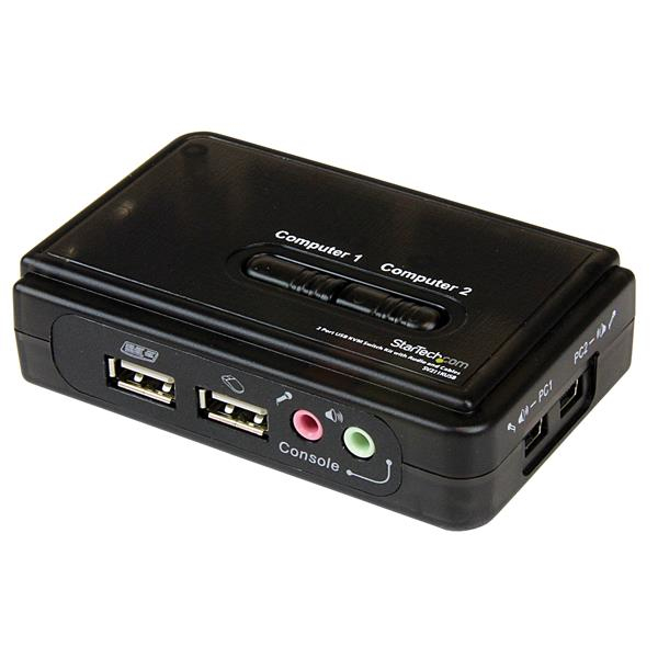JUEGO KIT CONMUTADOR KVM 2 PUERTOS USB AUDIO VIDEO VGA CABL.S