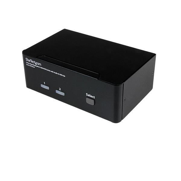 CONMUTADOR SWITCH KVM 2 PUERTOS USB AUDIO DISPLAYPORT DOBLE