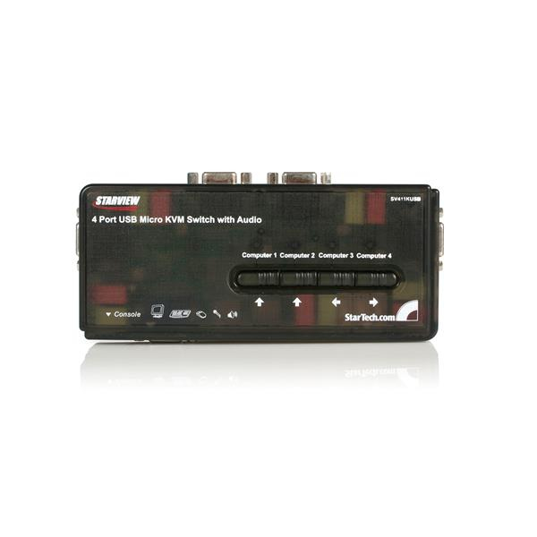 JUEGO DE CONMUTADOR SWITCH KVM 4 PUERTOS VIDEO VGA USB 2.0 AUDIO