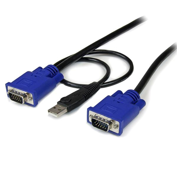 CABLE KVM DE 3M ULTRA DELGADO 2EN1 VGA USB HD15 MACHO A MACHO .