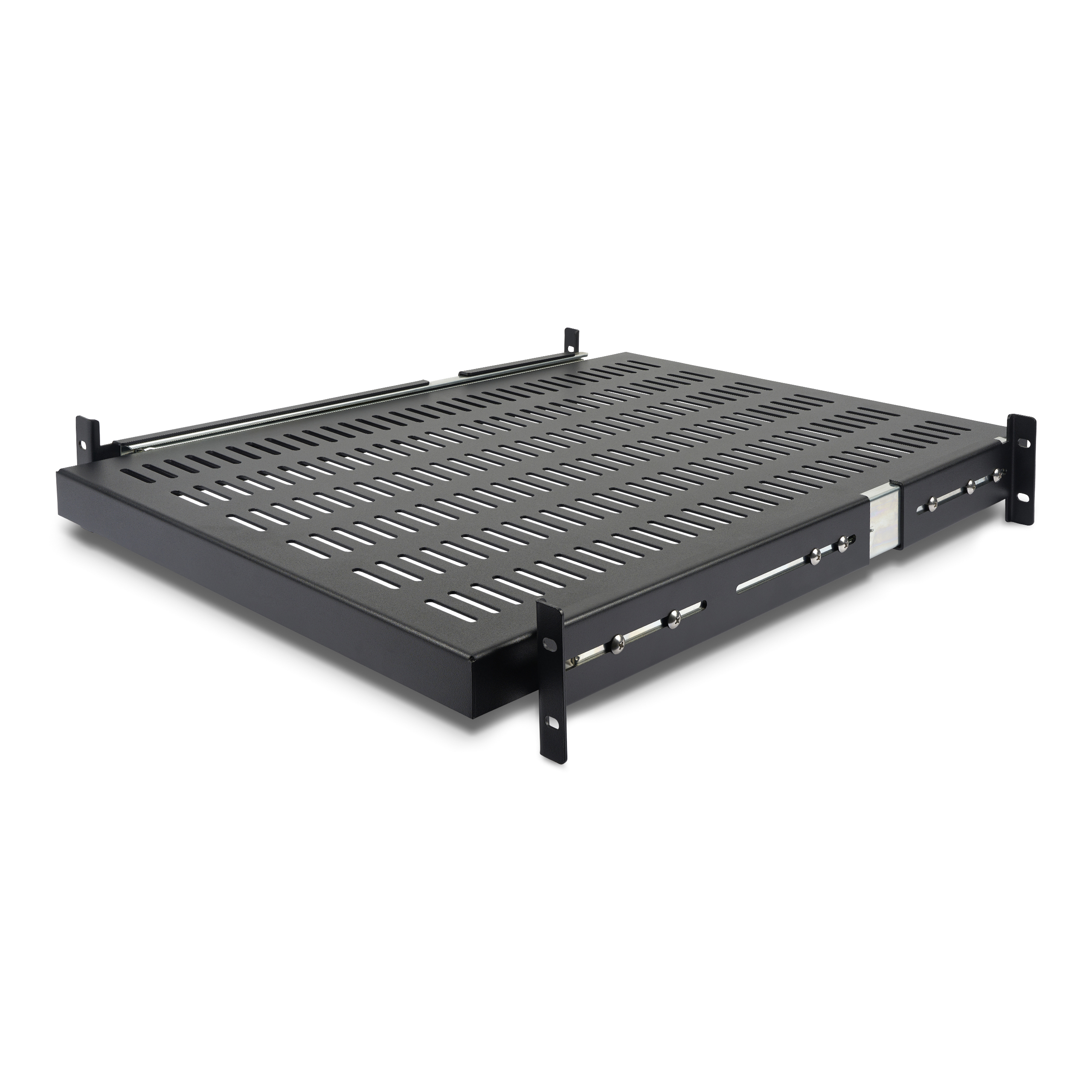 CHAROLA DESLIZANTE PERFORADA 2U AJUSTABLE DE RACK 22.7KG .