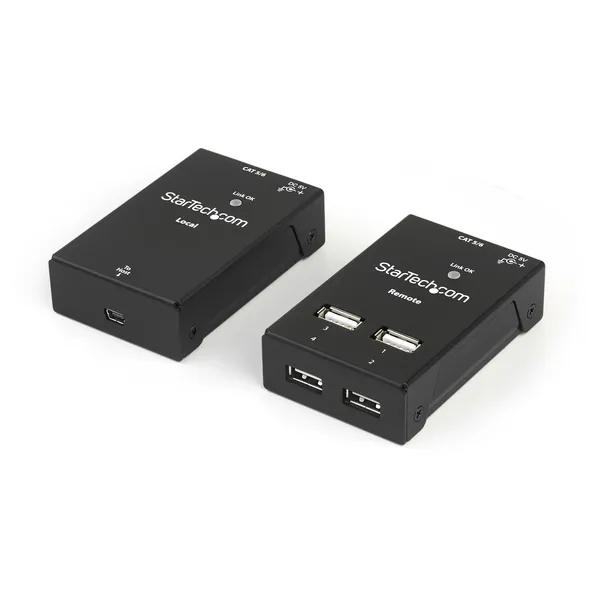 EXTENSOR USB 2.0 4 PUERTOS POR CAT5 O CAT6 HASTA 50 METROS