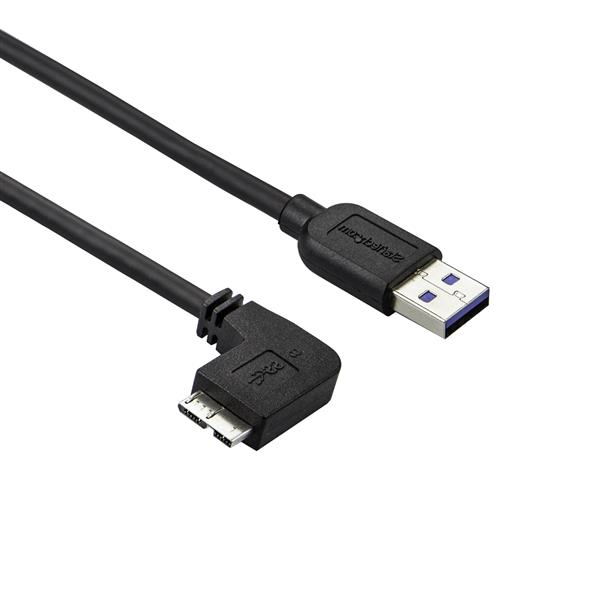 CABLE DELGADO 0.5M MICRO USB 3.0 ACODADO A IZQUIERDA A USB A .
