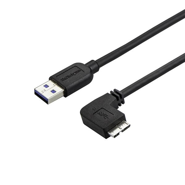 CABLE DELGADO 0.5M MICRO USB 3.0 ACODADO A LA DERECHA A USB A.