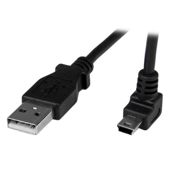 CABLE 1M MINI USB B A USB A ACODADO HACIA ARRIBA ADAPTADOR .