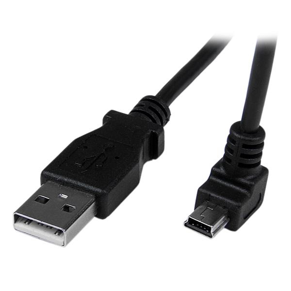 CABLE 2M MINI USB B A USB A ACODADO HACIA ABAJO ADAPTADOR