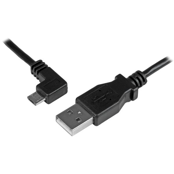 CABLE 0.5M MICRO USB ACODADO A IZQUIERDA PARA SMARTPHONES