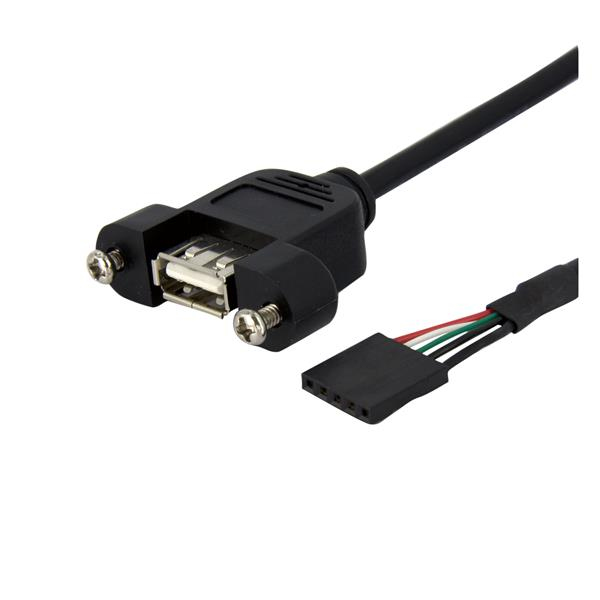 CABLE 0.9M USB 2.0 MONTAJE EN PANEL CONEXION A PLACA MADRE .
