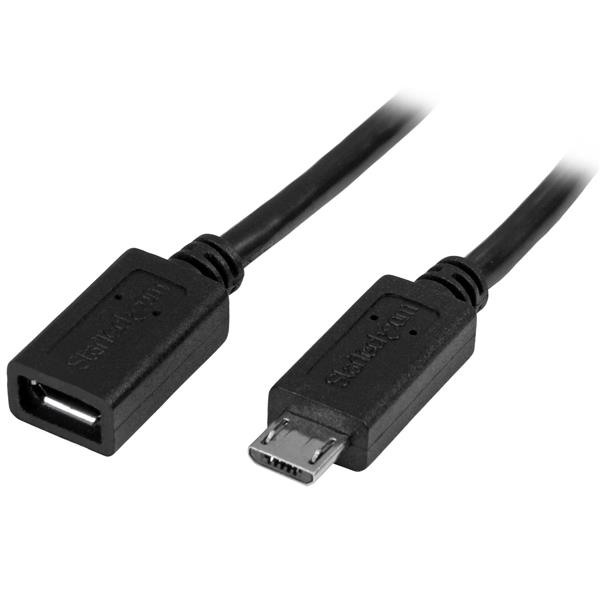 CABLE 50CM MICRO USB EXTENSOR ALARGADOR MACHO A HEMBRA .