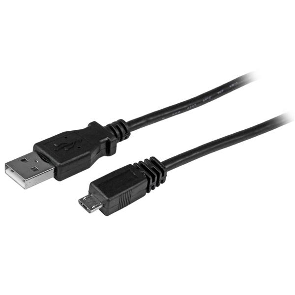 CABLE 30CM MICRO USB B A USB A MACHO A MACHO ADAPTADOR NEGRO .