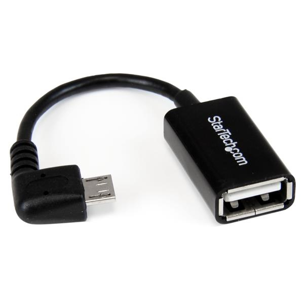 CABLE ADAPTADOR MICROUSB A USB OTG 12CM ACODADO MACHO HEMBRA   .