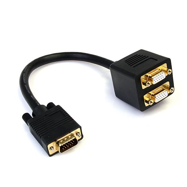 CABLE 30CM DIVISOR VIDEO VGA 2 PUERTOS HD15 COMPACTO