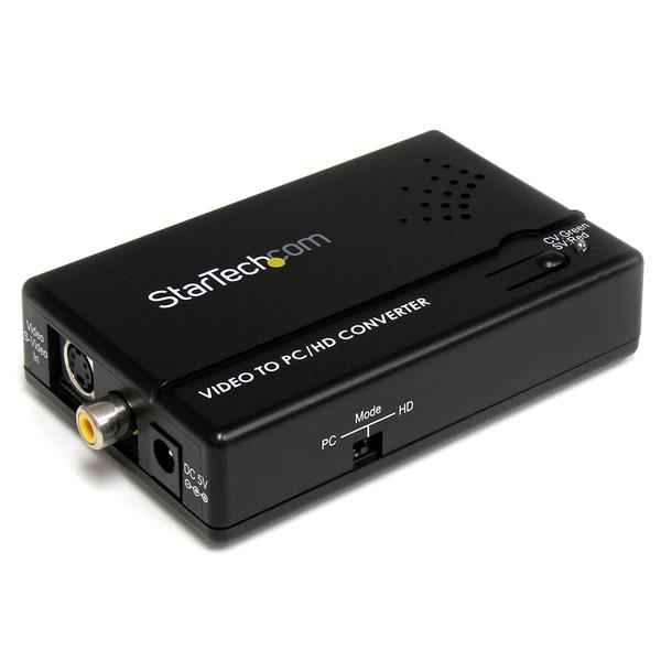 ADAPTADOR CONVERTIDOR S-VIDEO VIDEO COMP Y COMPONENTES A VGA .